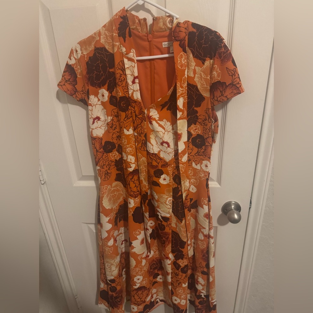 Eva Mendes Floral A-Line Dress